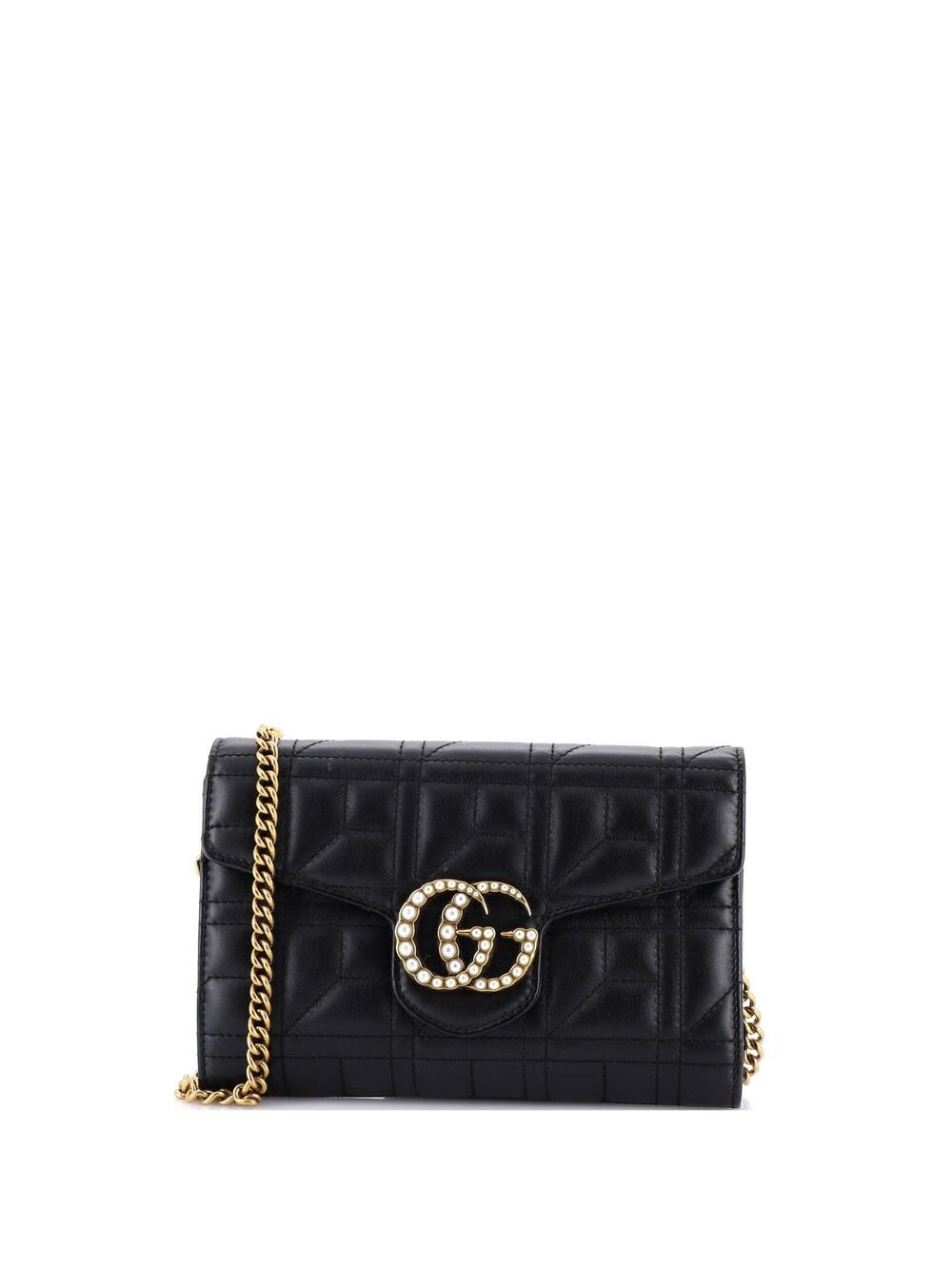 Gucci Pearly Gg Marmont Chain Wallet #202478G13B